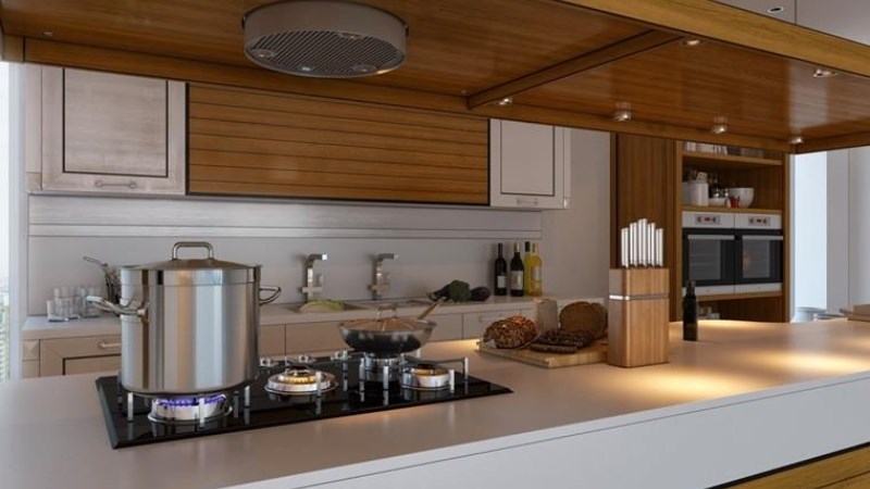 Kh&ocirc;ng gian th&ocirc;ng tho&aacute;ng khi sử dụng bếp ga