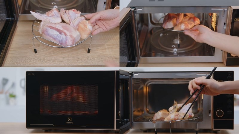 Cách sử dụng lò vi sóng có nướng Electrolux 25 lít khi dùng để  nướng thực phẩm