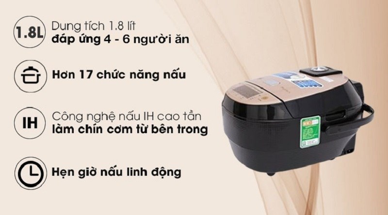 Nồi cơm điện cao tần Midea 1.8 l&iacute;t MB-HS5007