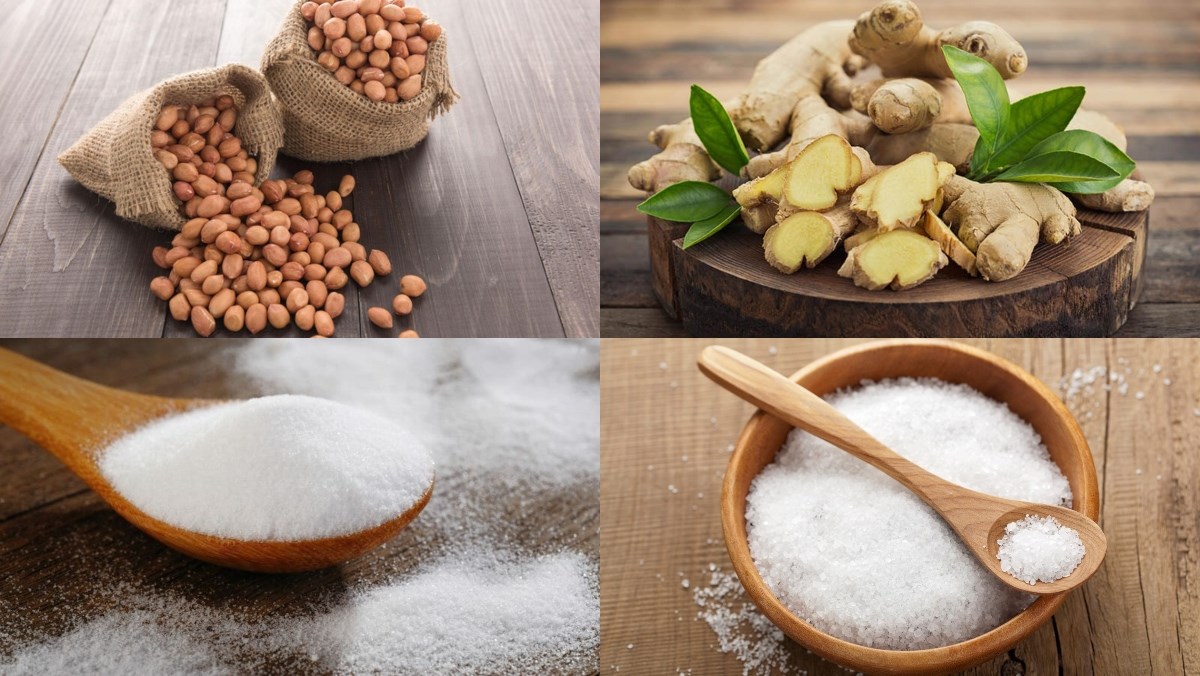 Nguyên liệu nấu món đậu phộng ngào đường