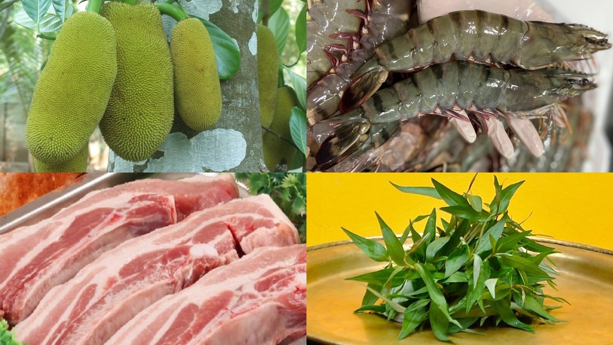 Nguyên liệu làm gỏi mít non tôm thịt