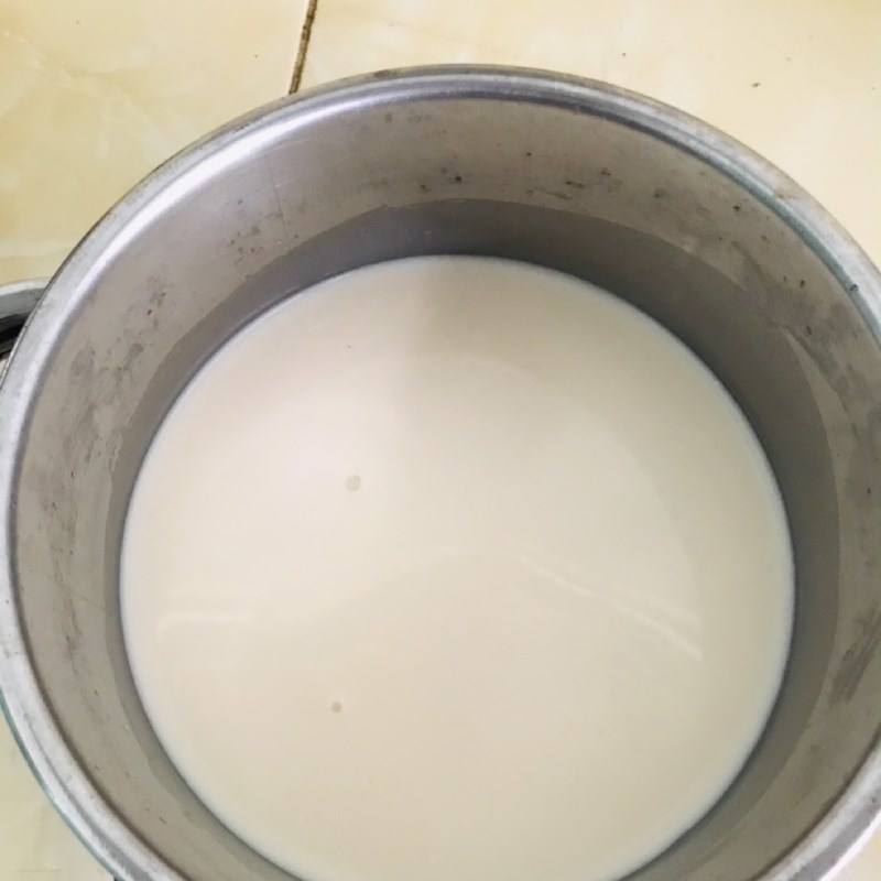 Bước 2 Nấu nước cốt dừa Chè xoài bưởi bột báng