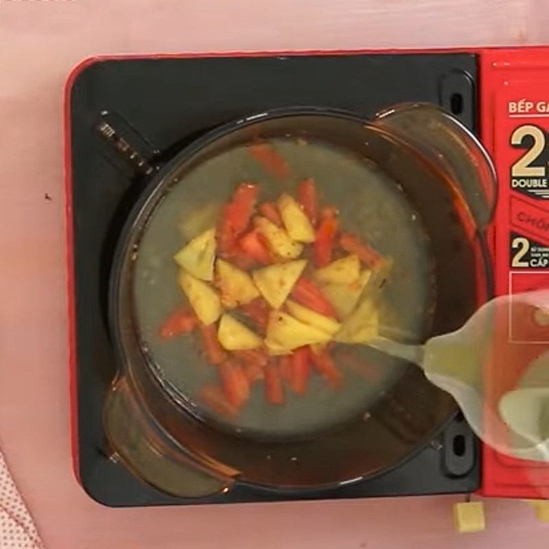 Bước 3 Nấu canh Canh chua ngao đậu hũ