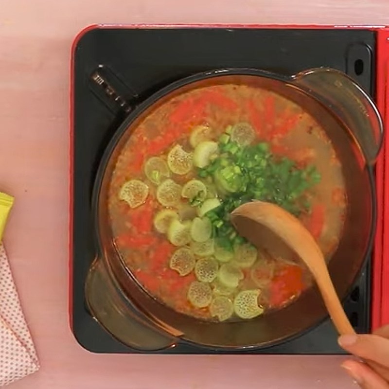 Bước 3 Nấu canh Canh chua ngao đậu hũ