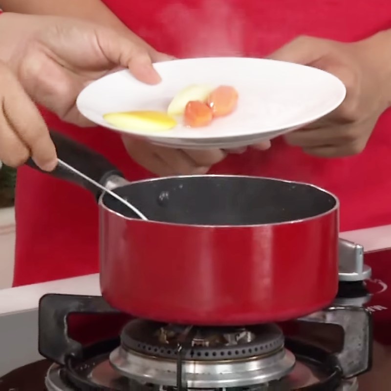 Bước 4 Luộc rau củ Bò sốt chanh dây