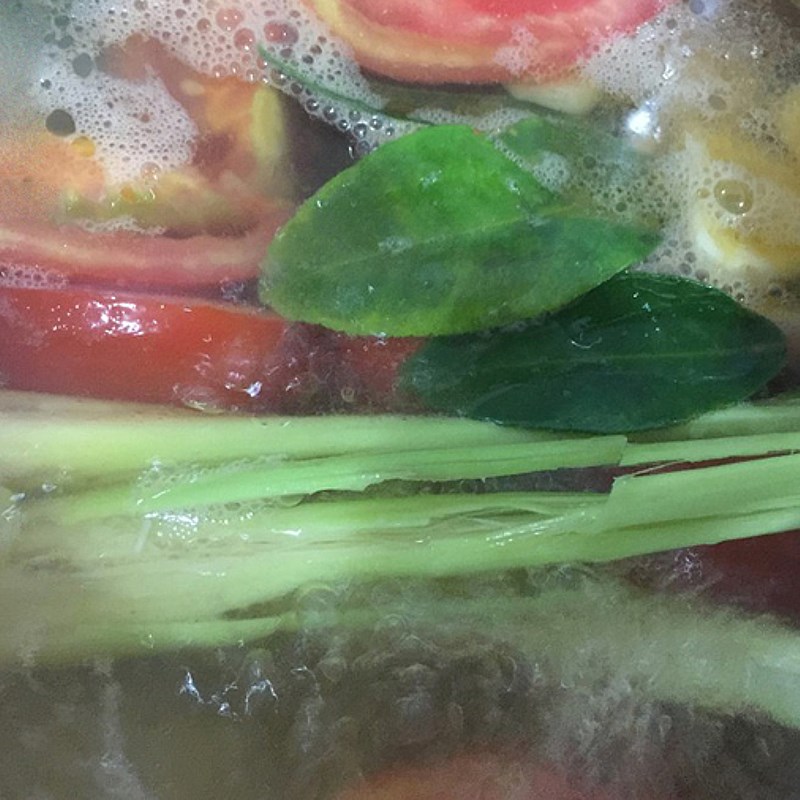 Bước 3 Nấu canh Canh ngao (nghêu) chua cay