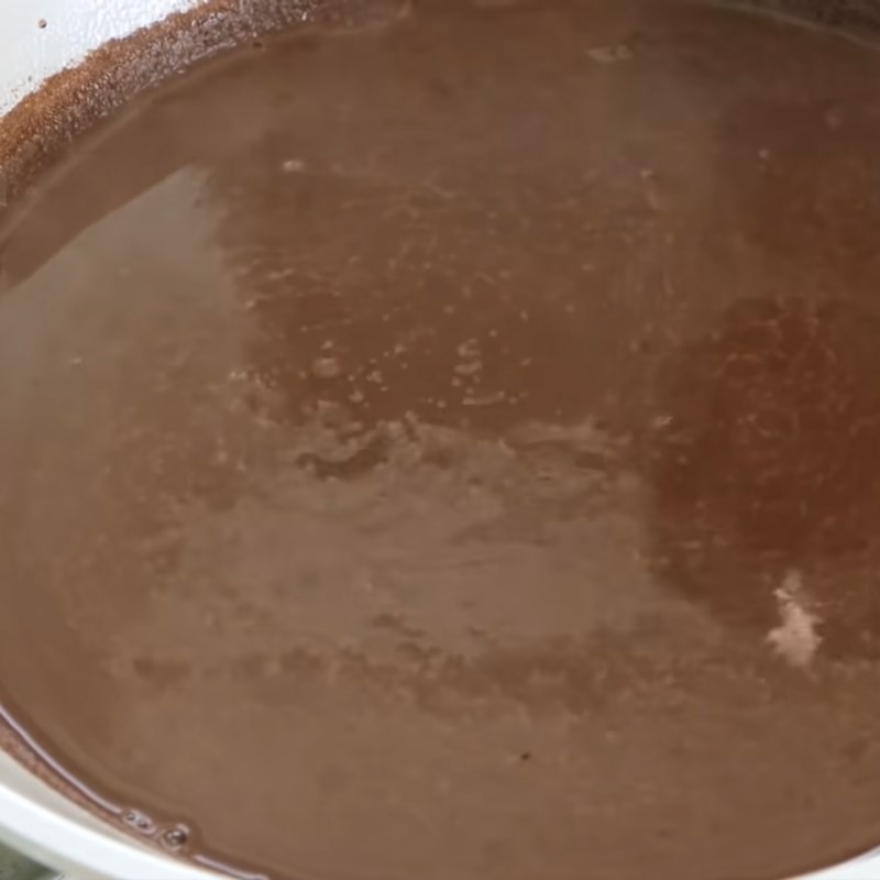 Bước 2 Nấu hỗn hợp cacao sữa Kem socola phủ socola vỏ giòn