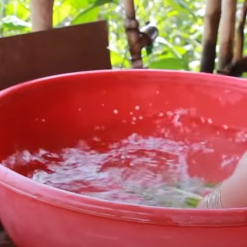 Bước 4 Rửa cỏ bàng lần 2 Cách làm ống hút cỏ bàng