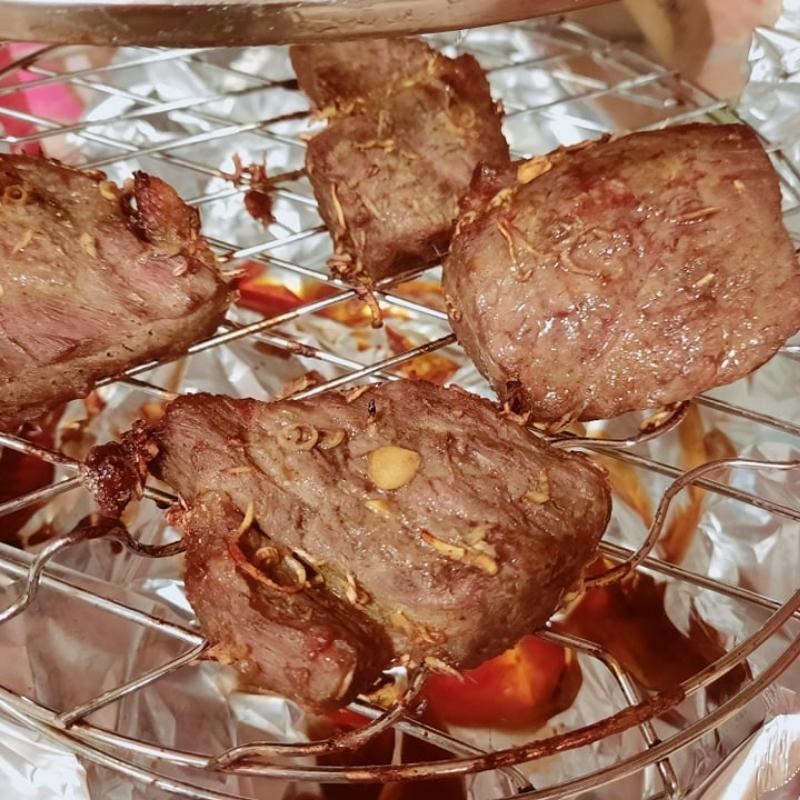 Bước 3 Nướng thịt bò Bò nướng ngũ vị bằng nồi nướng thủy tinh