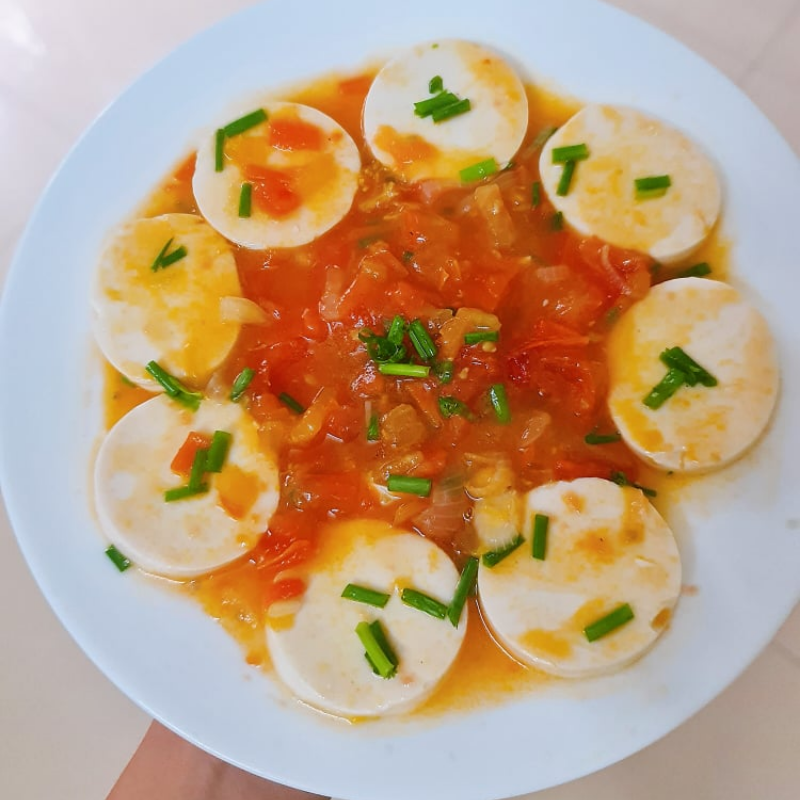 Bước 3 Thành phẩm Đậu hũ non sốt cà chua