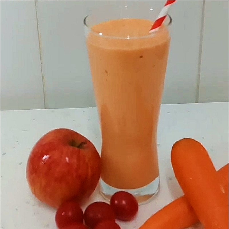 Bước 3 Thành phẩm Sinh tố cà chua cà rốt táo