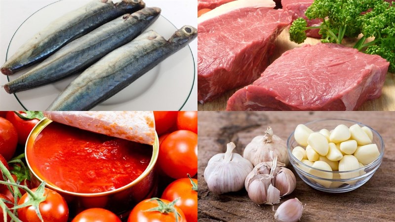 Nguyên liệu làm cá nục kho cà bằng nồi áp suất điện