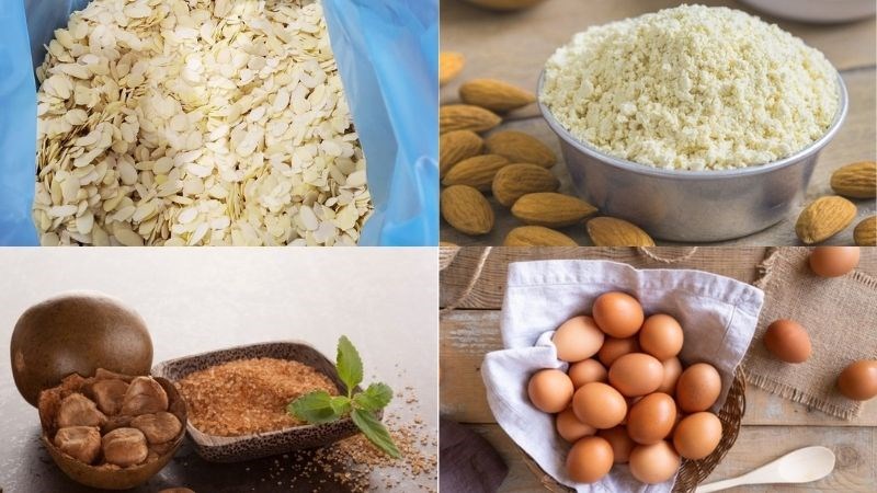 Nguyên liệu món ăn bánh ngói hạnh nhân keto