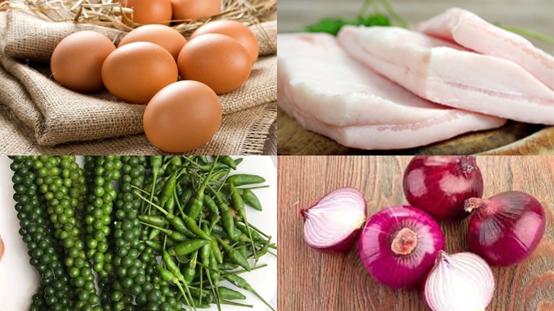 Nguyên liệu làm trứng kho quẹt tóp mỡ
