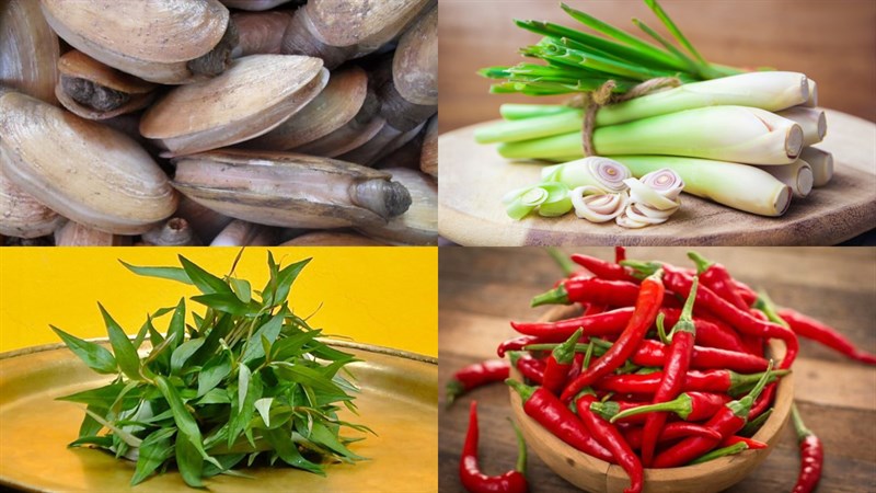 Nguyên liệu làm tu hài hấp sả