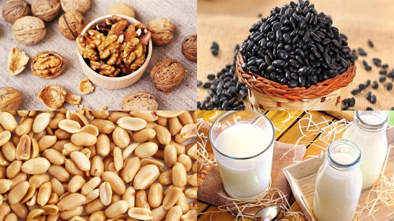 Nguyên liệu món ăn sữa óc chó đậu đen