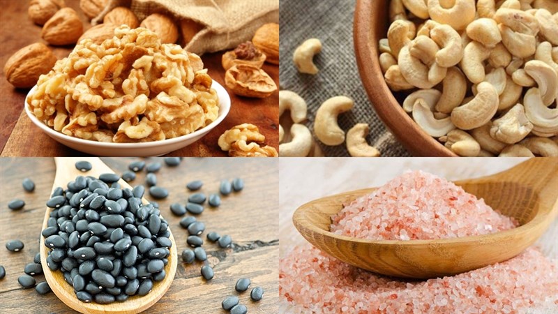 Nguyên liệu món ăn sữa óc chó đậu đen