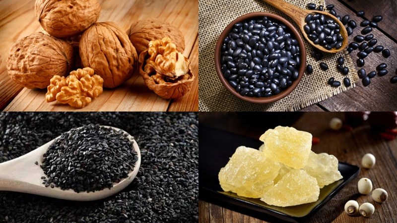 Nguyên liệu món ăn sữa óc chó đậu đen