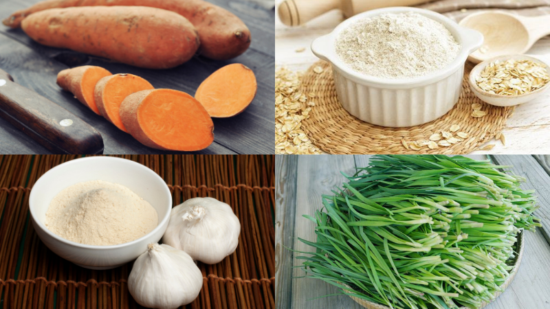 Nguyên liệu triển khai bánh quy khoai chưng sĩ yến mạch