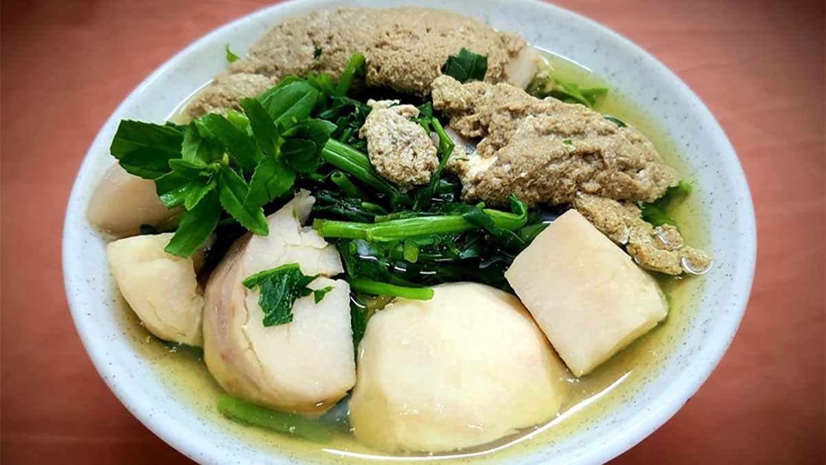 Canh rạm rau muống khoai sọ