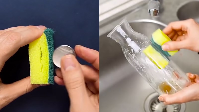 L&agrave;m sạch b&ecirc;n trong chai thủy tinh