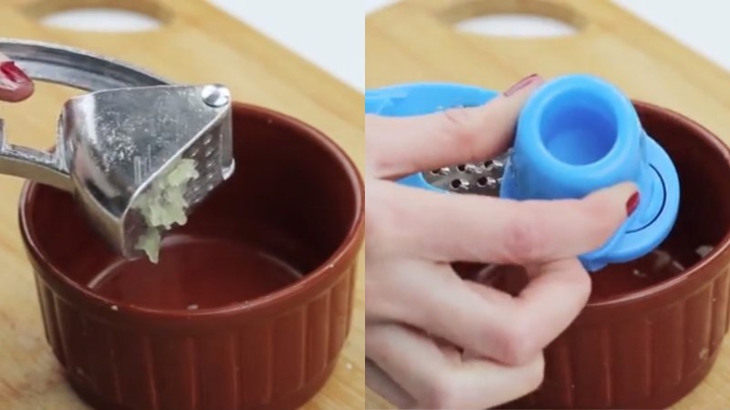 Băm tỏi bằng c&aacute;c dụng cụ chuy&ecirc;n dụng