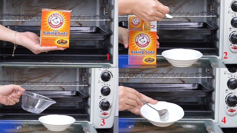 Trộn baking soda với nước