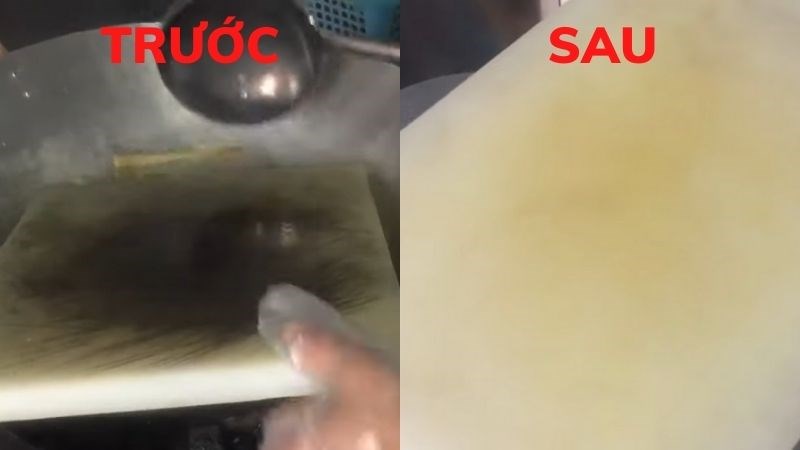 So s&aacute;nh thớt trước v&agrave; sau khi vệ sinh