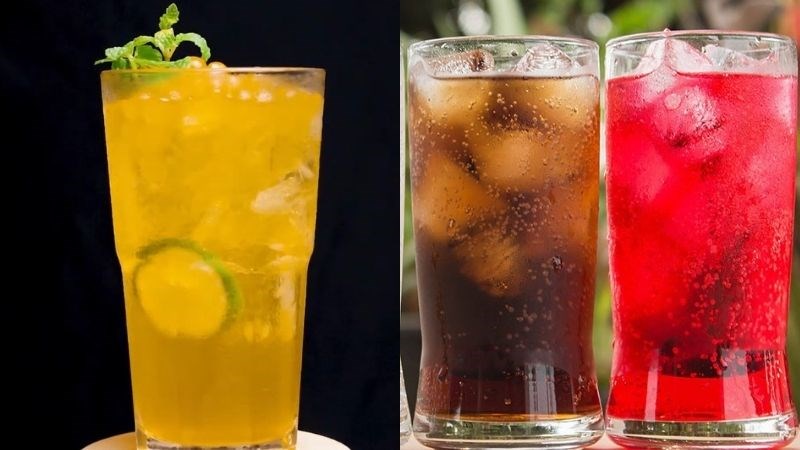 Nước uống: Tr&agrave; chanh đ&oacute;ng chai, nước ngọt c&oacute; ga