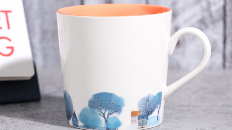 Ly sứ lòng màu 410ml Delites HM M257O cam