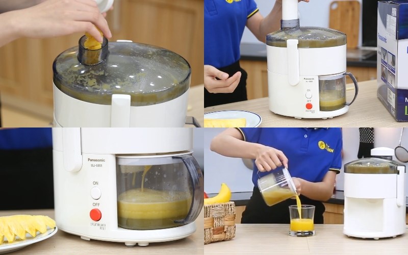 Cách sử dụng máy ép trái cây panasonic mj-68mwra để ép lấy nước