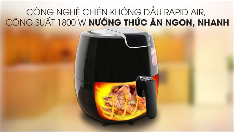 Ưu điểm của nồi chiên không dầu Mishio MK-165 5.5 lít