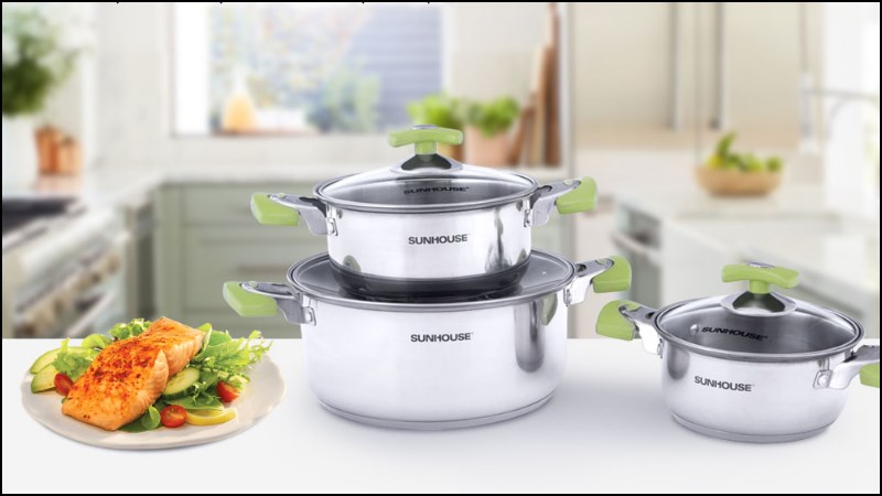 Bộ nồi bếp từ Sunhouse SH336 3 đ&aacute;y