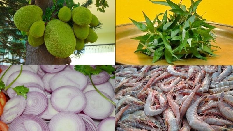Nguyên liệu làm gỏi mít non trộn tôm