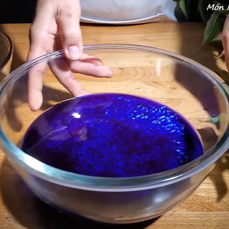 Bước 1 Chuẩn bị nếp Xôi trân châu xanh tím