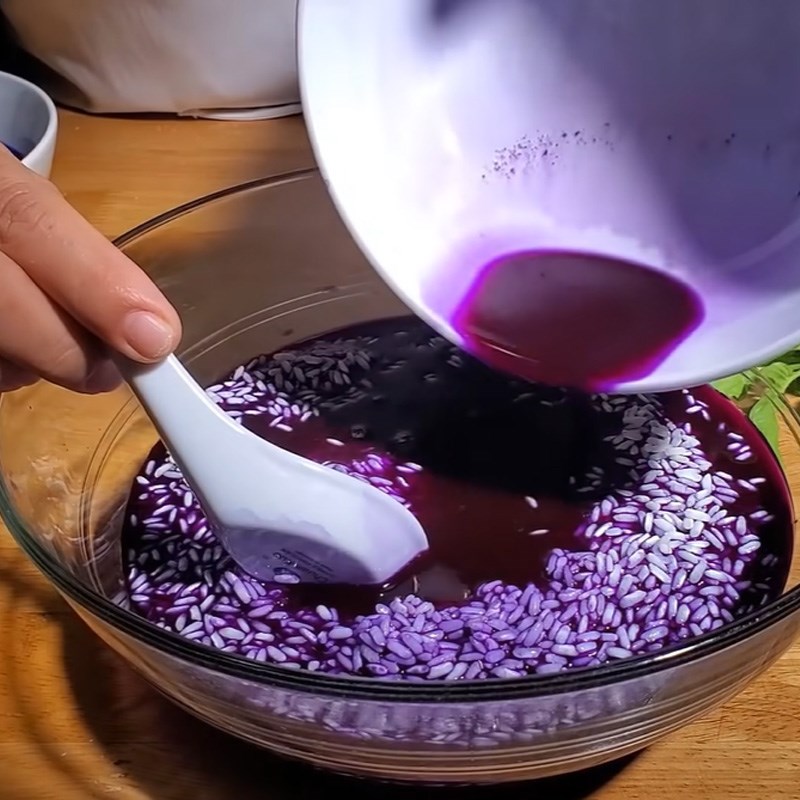 Bước 1 Chuẩn bị nếp Xôi trân châu xanh tím