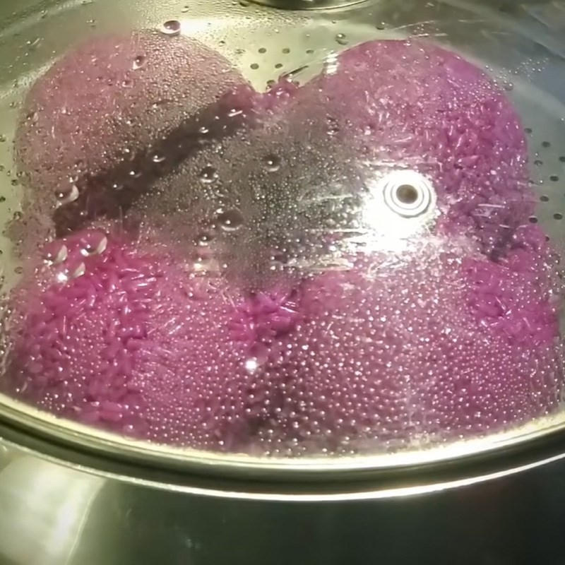 Bước 7 Hấp xôi Xôi trân châu xanh tím