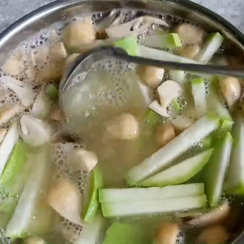 Bước 3 Nấu cháo bầu Cháo bầu