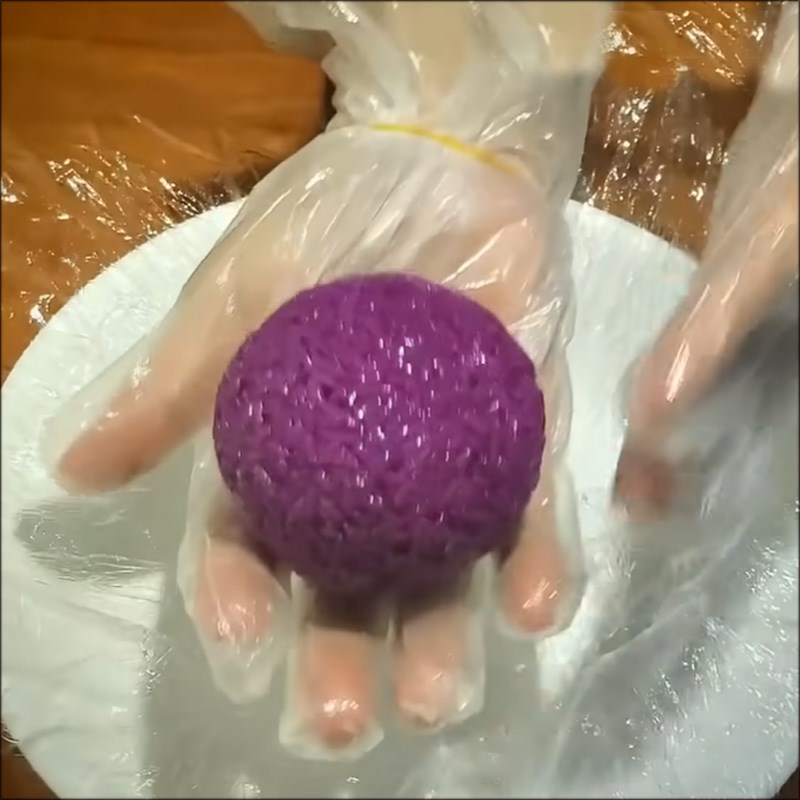 Bước 6 Tạo hình xôi Xôi trân châu xanh tím