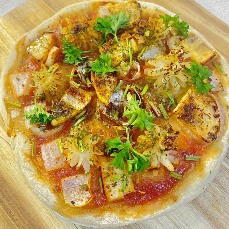 Bước 4 Thành phẩm Pizza không cần bột nở