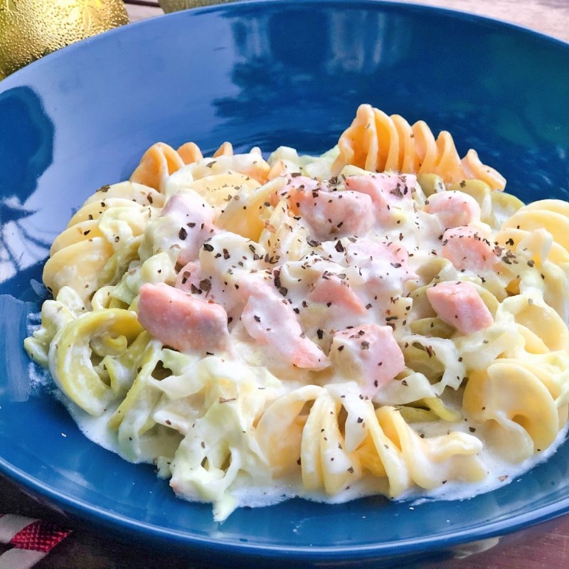 Step 3 Finished Product Salmon Cream Sauce Pasta