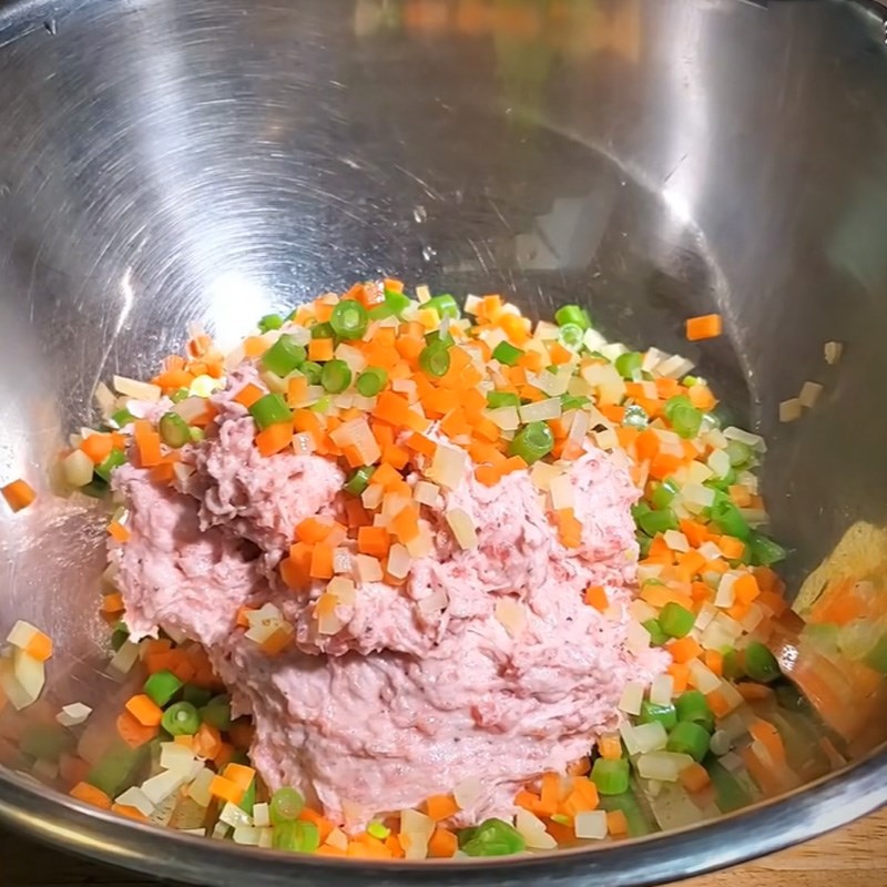 Bước 4 Trộn và tạo hình nhân Xôi trân châu xanh tím