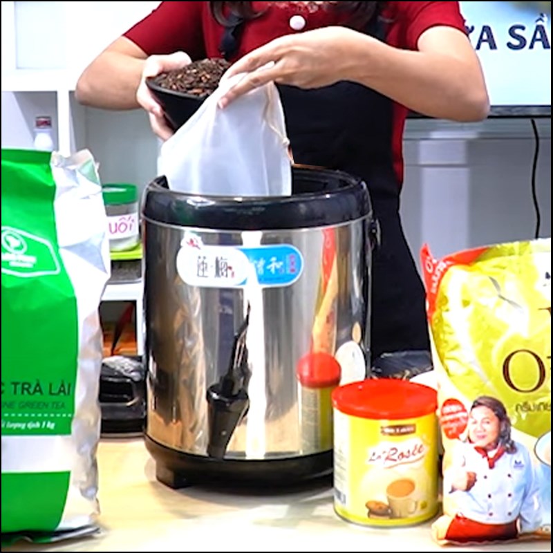 Bước 1 Ủ trà Trà sữa sầu riêng
