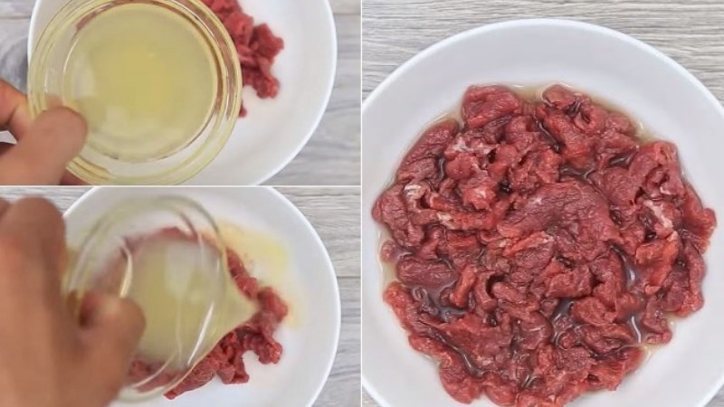 Tenderizing the meat with acidic fruits