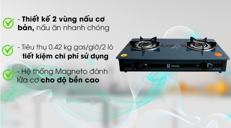 Bếp ga đ&ocirc;i Sakura