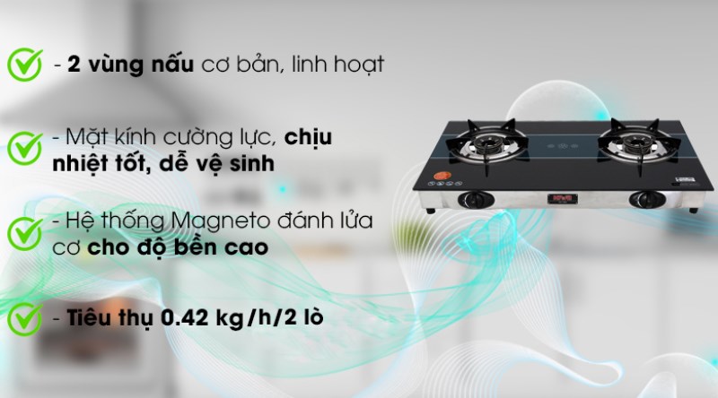 Bếp ga đ&ocirc;i Kiwa