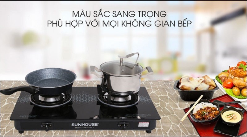Bếp ga đôi dương Sunhouse