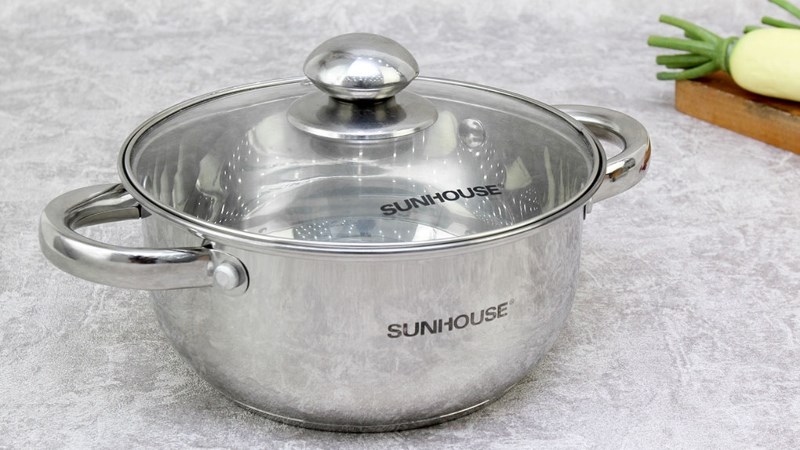 Nồi inox 3 đ&aacute;y 20 cm Sunhouse SH22120