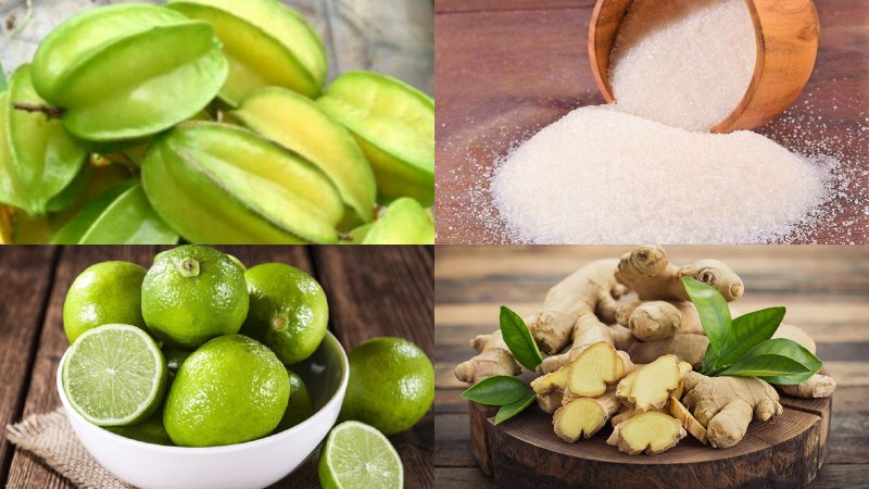 Nguyên liệu món ăn cách làm mứt khế