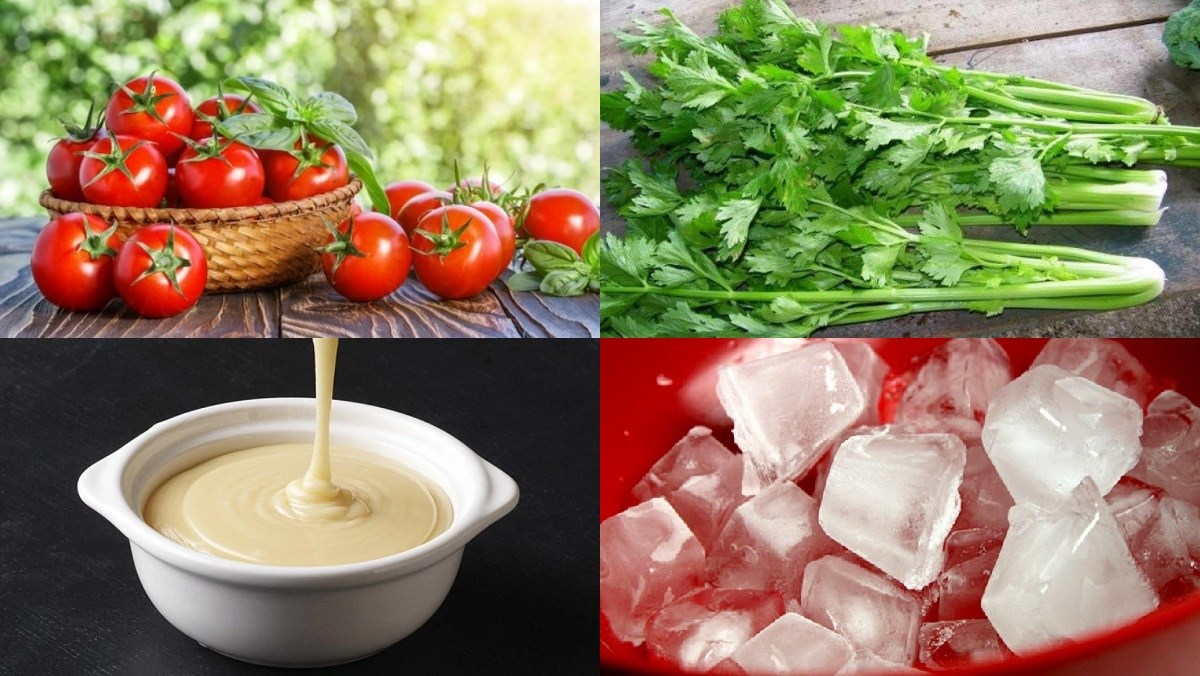 Một số nguyên liệu làm sinh tố cà chua cần tây